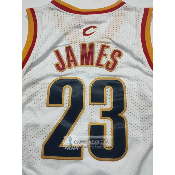 Camiseta Cleveland Cavaliers LeBron James NO 23 Mitchell & Ness 2003-04 Blanco